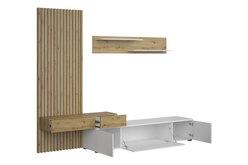 Bunkar TV-møbelsæt 250x43 cm - Brun / Sort - Møbler - TV borde & mediemøbler - Tv-møbelsæt