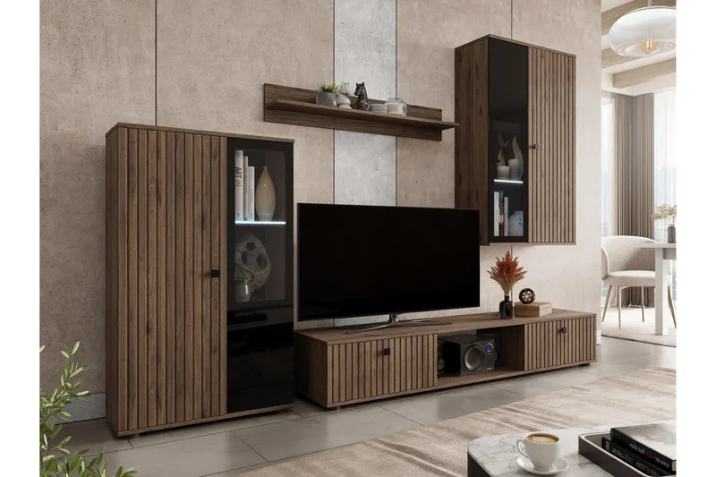 Bunta Tv-Møbelsæt, Hvid/Pink