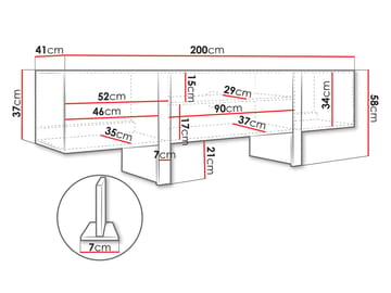 Calvenn Gulvstående TV-bænk 200 cm med Opbevaring i Malet Træ - Beige - Møbler - TV borde & mediemøbler - TV-borde