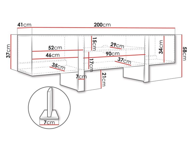 Calvenn TV-bord 200 cm - Møbler - TV borde & mediemøbler - TV-skab