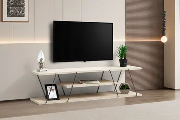 Canaz Tv-bænk 120 cm - Sort/Marmor - Møbler - TV borde & mediemøbler - TV-borde
