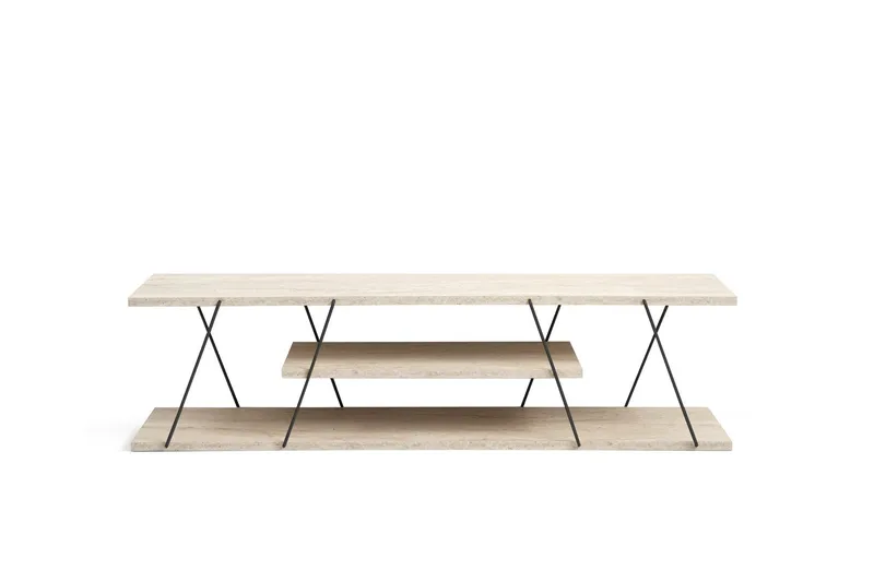 Canaz Tv-bænk 120 cm, Sort/Marmor