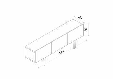 Capella Fritstående Tv-bord 140 cm med Opbevaring i Malet Træ - Hvid - Møbler - TV borde & mediemøbler - TV-borde