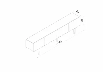 Capella Fritstående Tv-bord 180 cm med Opbevaring i Malet Træ - Hvid - Møbler - TV borde & mediemøbler - TV-borde