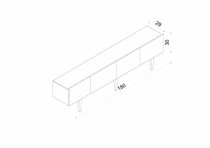 Capella Fritstående Tv-bord 180 cm med Opbevaring i Malet Træ - Hvid - Møbler - TV borde & mediemøbler - TV-borde
