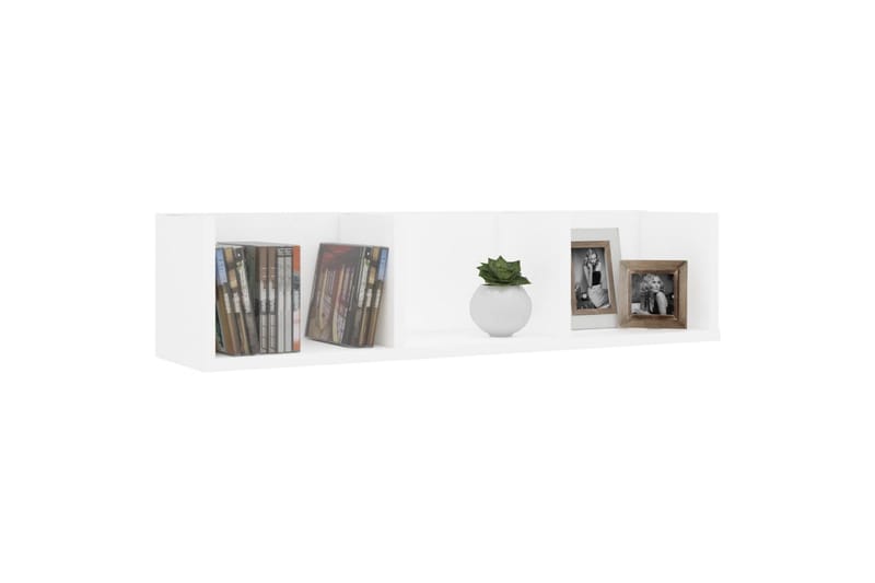 Cd-Hylde 75x18x18 cm Spånplade Hvid - Hvid - Møbler - TV borde & mediemøbler - CD/DVD/Blu Ray reol