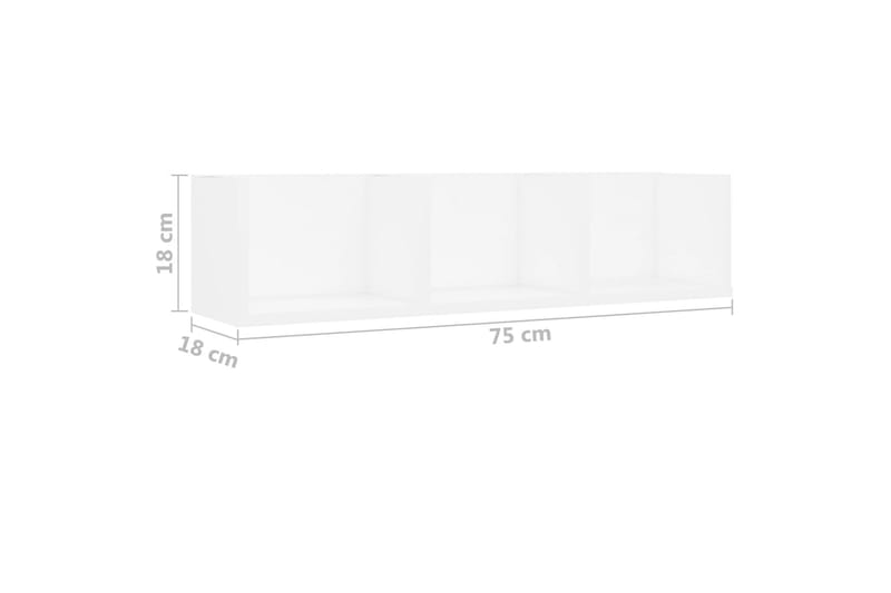 Cd-Hylde 75x18x18 cm Spånplade Hvid - Hvid - Møbler - TV borde & mediemøbler - CD/DVD/Blu Ray reol