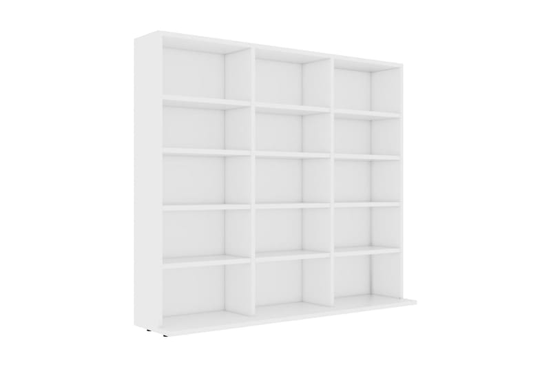 Cd-Reol 102x16x89,5 cm Spånplade Hvid - Hvid - Møbler - TV borde & mediemøbler - CD/DVD/Blu Ray reol