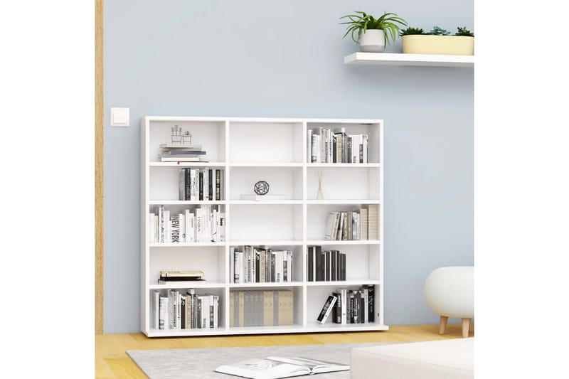 Cd-Reol 102x16x89,5 cm Spånplade Hvid - Hvid - Møbler - TV borde & mediemøbler - CD/DVD/Blu Ray reol