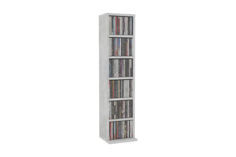 CD-reol 21 x 16 x 88 cm spånplade betongrå - Møbler - TV borde & mediemøbler - CD/DVD/Blu Ray reol