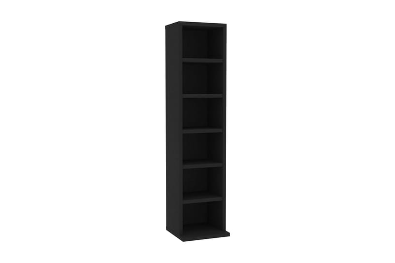 CD-reol 21 x 16 x 88 cm spånplade sort - Møbler - TV borde & mediemøbler - CD/DVD/Blu Ray reol
