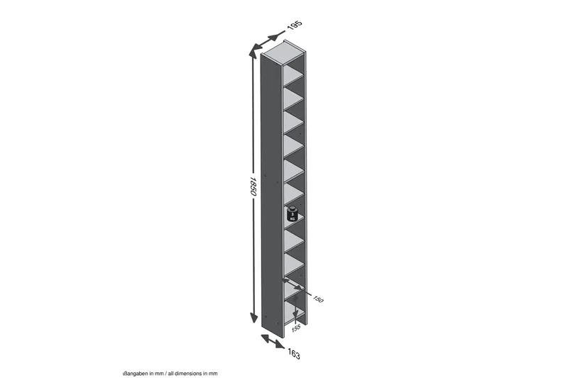 Entréo CD-Reol 20 cm - Beton - Møbler - TV borde & mediemøbler - CD/DVD/Blu Ray reol