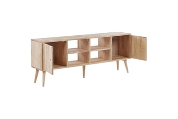 Chandler Fritstående Tv-bord 145 cm med Opbevaring i Lyst Træ - Lysebrun - Møbler - TV borde & mediemøbler - TV-borde
