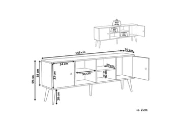 Chandler Fritstående Tv-bord 145 cm med Opbevaring i Lyst Træ - Lysebrun - Møbler - TV borde & mediemøbler - TV-borde