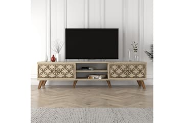Chass Gulvstående Tv-bord 180 cm med Opbevaring i Lyst Træ - Beige - Møbler - TV borde & mediemøbler - TV-borde