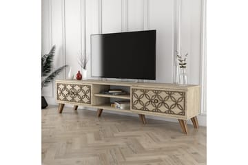 Chass Gulvstående Tv-bord 180 cm med Opbevaring i Lyst Træ - Beige - Møbler - TV borde & mediemøbler - TV-borde