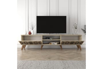 Chass Gulvstående Tv-bord 180 cm med Opbevaring i Lyst Træ - Beige - Møbler - TV borde & mediemøbler - TV-borde