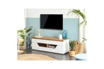 Cheval Gulvstående Tv-bord 140 cm med Opbevaring og Skuffer i Malet Træ - Hvid - Møbler - TV borde & mediemøbler - TV-borde
