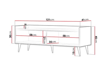 Chiku Fritstående Tv-bord 121 cm med Opbevaring i Malet Træ - Beige - Møbler - TV borde & mediemøbler - TV-borde