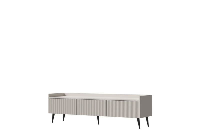 Chiku Gulvstående TV-bænk 150 cm med Opbevaring i Malet Træ, Beige