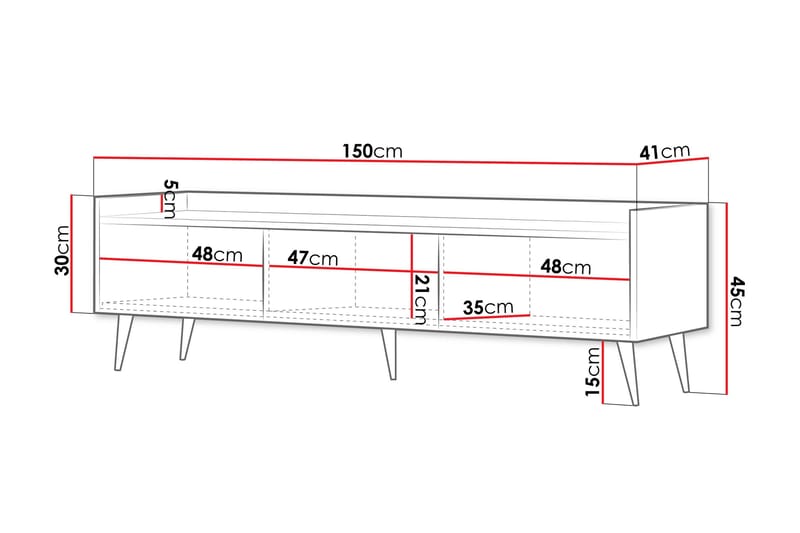 Chiku TV-bænk 150 cm - Beige - Møbler - TV borde & mediemøbler - TV-borde
