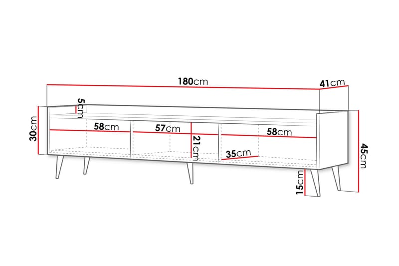 Chiku TV-bænk 180 cm - Beige - Møbler - TV borde & mediemøbler - TV-borde