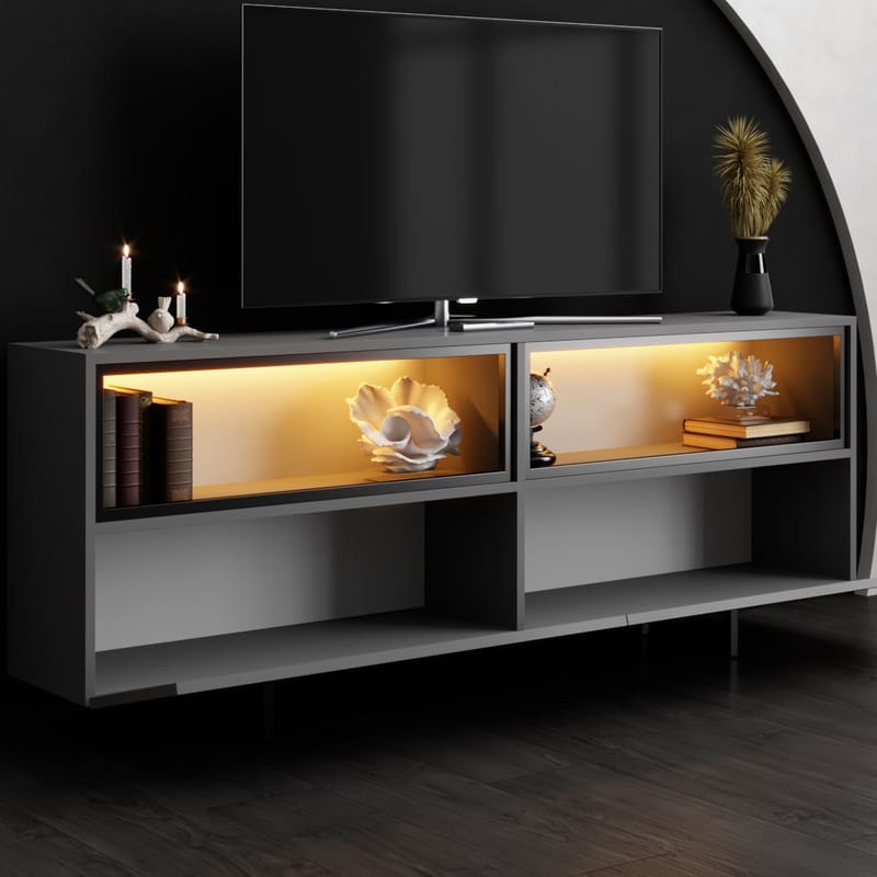 Cielieucel TV-bænk 180 cm - Antracit - Møbler - TV borde & mediemøbler - Mediestativ & vægbeslag