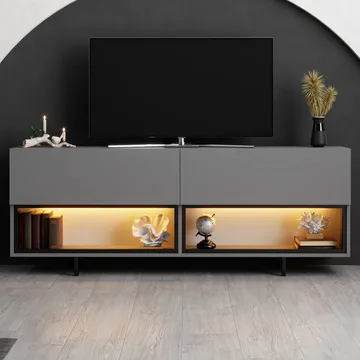 Cielieucel TV-bænk 180 cm - Antracit - Møbler - TV borde & mediemøbler - TV-borde
