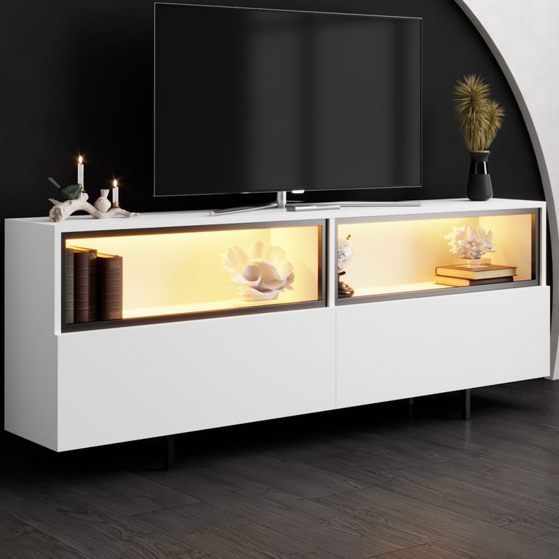 Cielieucel TV-bænk 180 cm - Hvid - Møbler - TV borde & mediemøbler - Mediestativ & vægbeslag