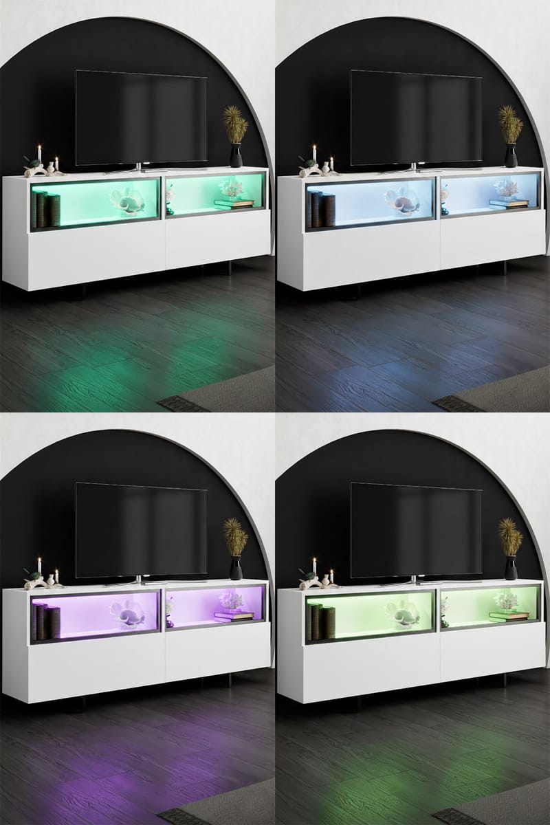 Cielieucel TV-bænk 180 cm - Hvid - Møbler - TV borde & mediemøbler - Mediestativ & vægbeslag