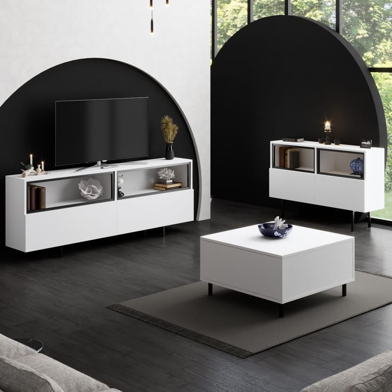 Cielieucel TV-bænk 180 cm - Hvid - Møbler - TV borde & mediemøbler - Mediestativ & vægbeslag