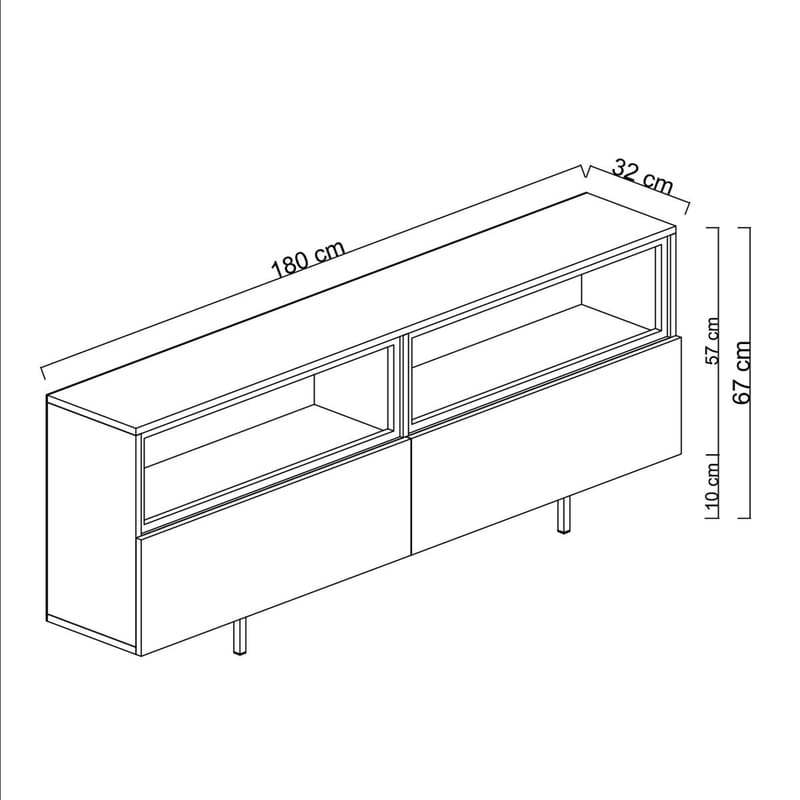 Cielieucel TV-bænk 180 cm - Travertin - Møbler - TV borde & mediemøbler - Mediestativ & vægbeslag