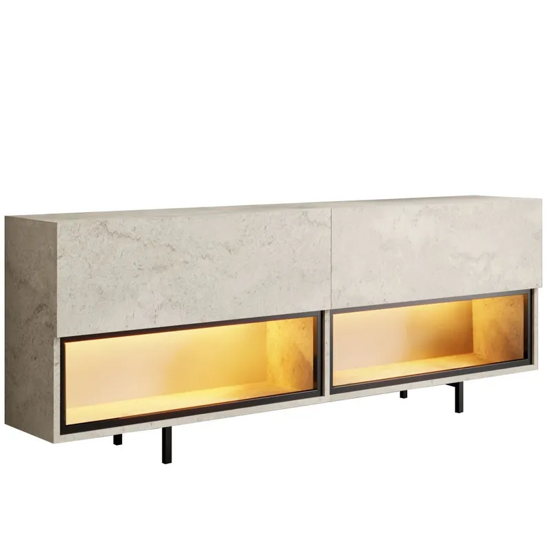 Cielieucel TV-bænk 180 cm - Travertin - Møbler - TV borde & mediemøbler - Mediestativ & vægbeslag