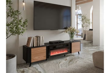 Clement TV-bænk 200 cm - Sort/Brun - Møbler - TV borde & mediemøbler - TV-borde