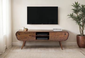 Coreri Fritstående Tv-bord 160 cm med Opbevaring i Valnød - Brun - Møbler - TV borde & mediemøbler - TV-borde