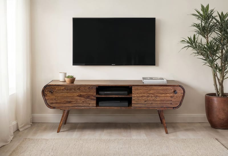 Coreri TV-bænk 160 cm - Mørkebrun - Møbler - TV borde & mediemøbler - TV-borde