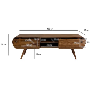 Coreri TV-bænk 160 cm - Mørkebrun - Møbler - TV borde & mediemøbler - TV-borde