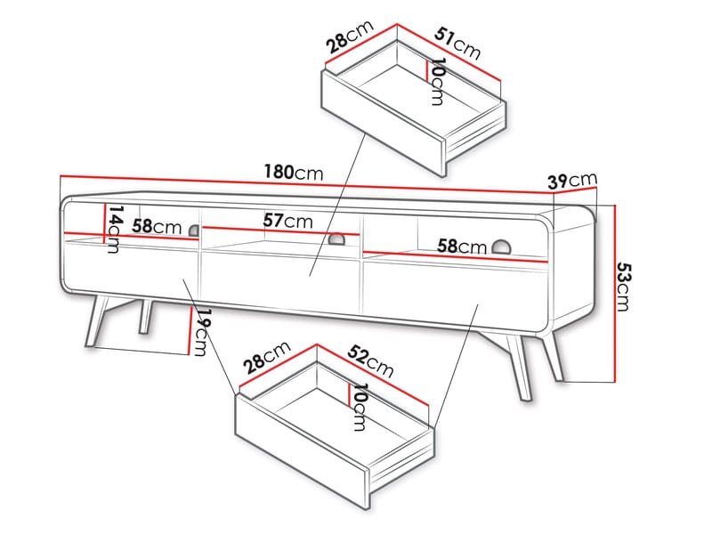 Corvan TV-bord 180 cm - Møbler - TV borde & mediemøbler - TV-skab