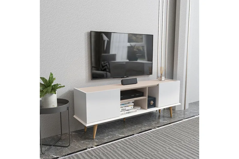 Corvo TV-bænk 154,4 cm - Hvid/Beige - Møbler - TV borde & mediemøbler - TV-borde