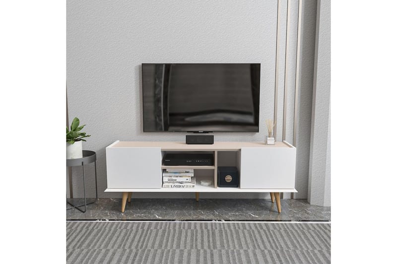 Corvo TV-bænk 154,4 cm - Hvid/Beige - Møbler - TV borde & mediemøbler - TV-borde
