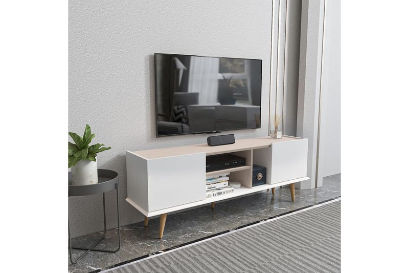 Corvo TV-bænk 154,4 cm - Hvid/Beige - Møbler - TV borde & mediemøbler - TV-borde