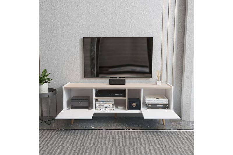 Corvo TV-bænk 154,4 cm - Hvid/Beige - Møbler - TV borde & mediemøbler - TV-borde