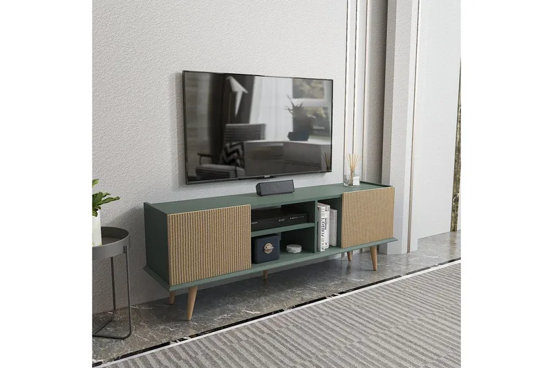 Corvo TV-bænk 154,4 cm - Lys Brun/Grøn - Møbler - TV borde & mediemøbler - TV-borde