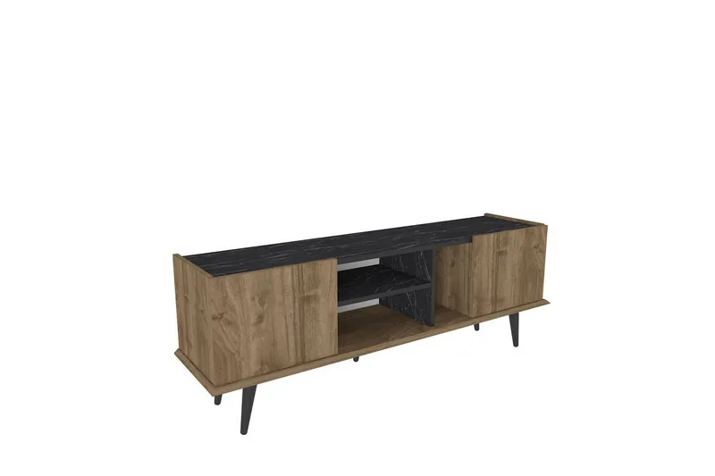 Corvo TV-bænk 154,4 cm, Valnød/Sort