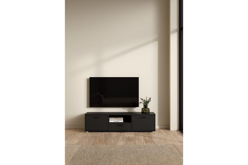 Cristian TV-bænk 147 cm - Sort - Møbler - TV borde & mediemøbler - TV-borde