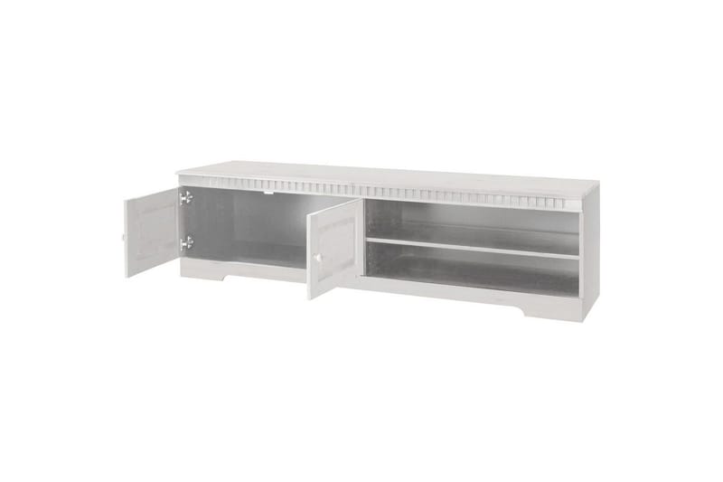 Cubrix Gulvstående Tv-bord 162 cm med Opbevaring i Fyr - Hvid - Møbler - TV borde & mediemøbler - TV-borde