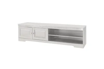 Cubrix Gulvstående Tv-bord 162 cm med Opbevaring i Fyr - Hvid - Møbler - TV borde & mediemøbler - TV-borde