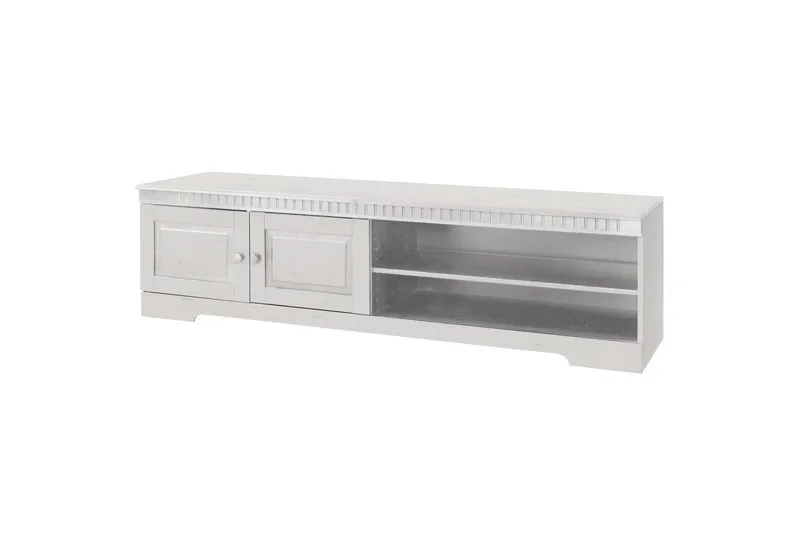 Cubrix Gulvstående Tv-bord 162 cm med Opbevaring i Fyr, Hvid