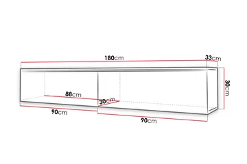 Cuguen Tv-skab 180 cm Hvid LED - Natur - Møbler - TV borde & mediemøbler - TV-borde