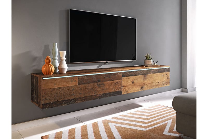 Cuguen Tv-skab 180 cm Hvid LED - Natur - Møbler - TV borde & mediemøbler - TV-borde
